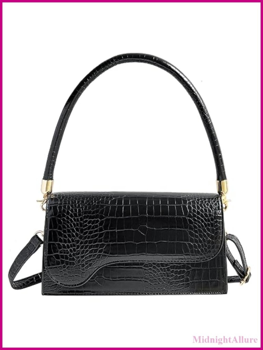 PU Leather Retro Clutch Crocodile Pattern Crossbody Shoulder Bag